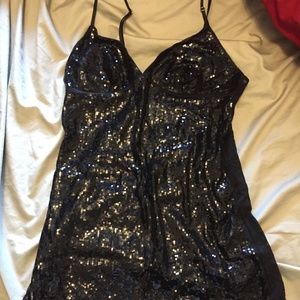 Black Sequined Slip